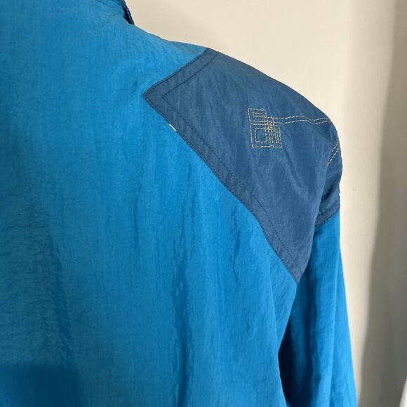 VTG Y2K Puma Tracksuit Womens Nylon Jacket Pant Set L Blue Retro Zip Up Hip Hop - Picture 5 of 16